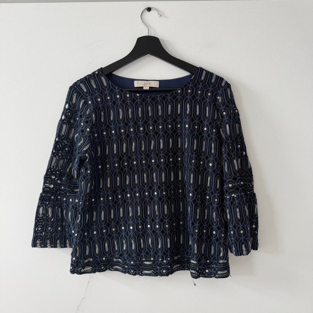 Loft Blouse Womens S Geometric Print Lightweight